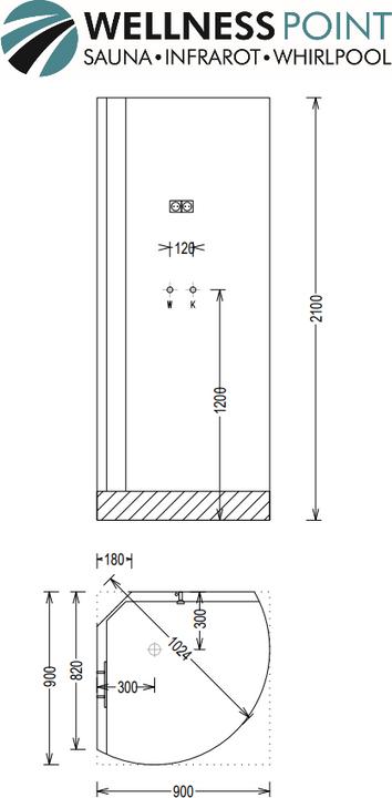 Actual product image PureHaven Steam shower (90 cm, 90 cm, 210 cm)