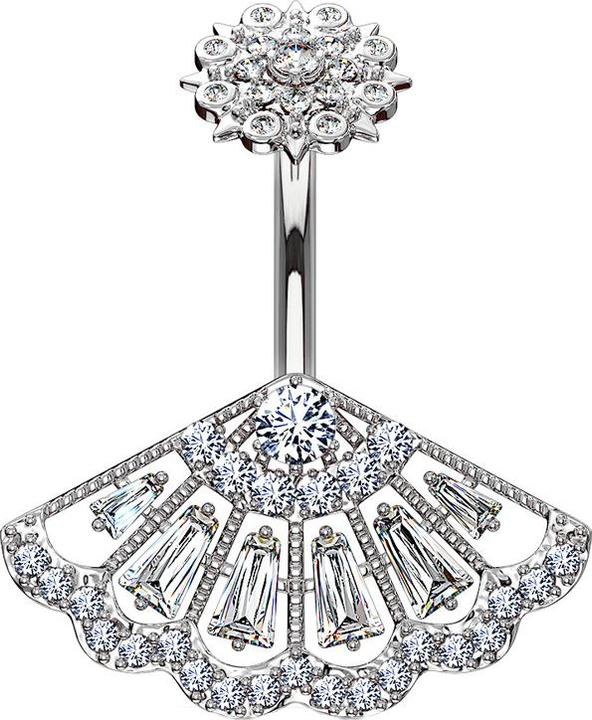 Produktbild Star Piercing Banane Innengewinde silber Vintage (Messing, Chirurgenstahl 316L)