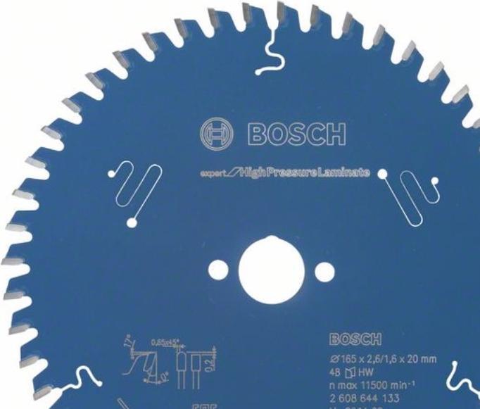Produktbild Bosch Professional Zubehör Kreissägeblatt Expert for High Pressure Laminate, 165 x 20 x 2,6 mm, 48