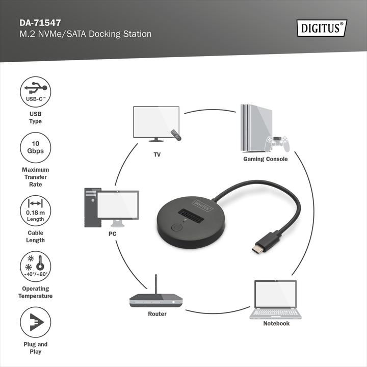 Immagine prodotto Digitus Docking station M.2 NVMe/SATA