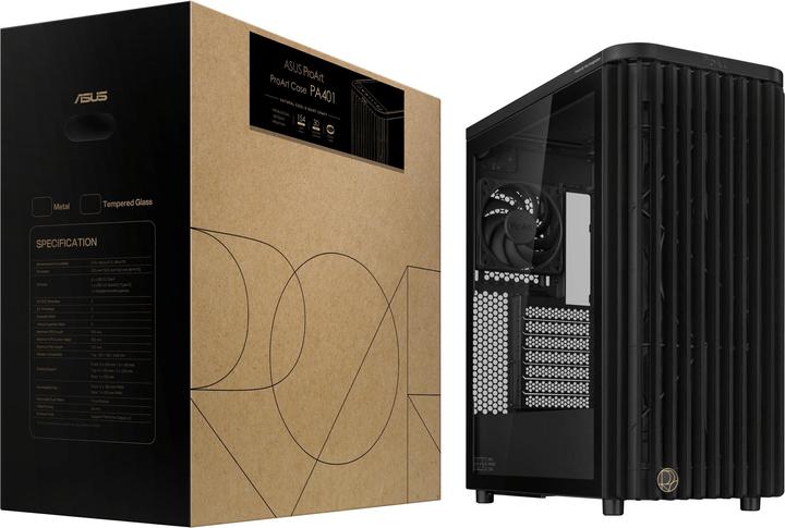 Actual product image ASUS Case PROART PA401 WOOD TG PWM BLACK (ATX)