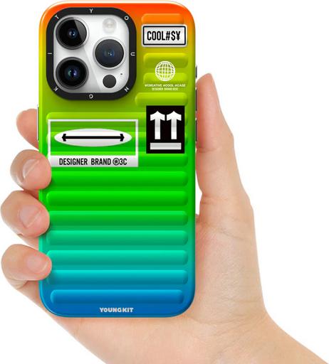 Actual product image Youngkit Case Colour-Gradient Luggage-Inspired Case t/blue (Apple iPhone 15)