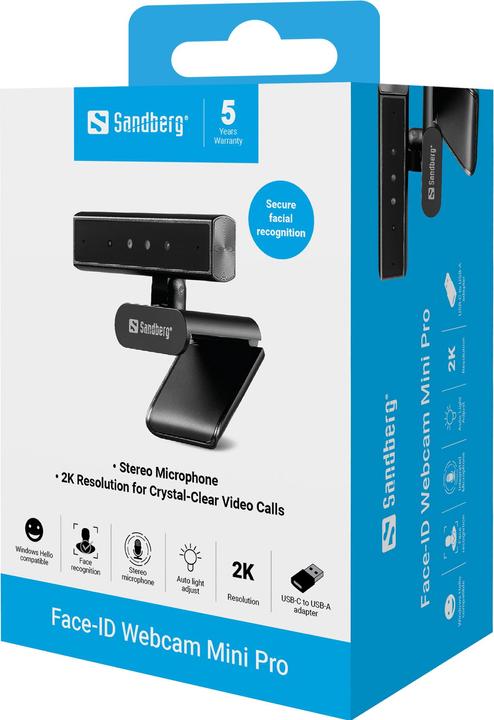 Image du produit Sandberg Face-ID Webcam Mini Pro (5 Mpx)