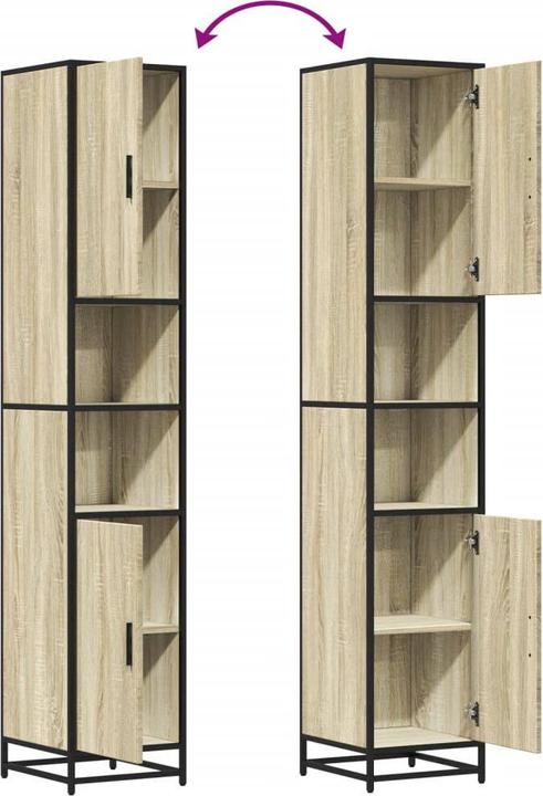 Produktbild VidaXL Badschrank Hochschrank Badezimmerschrank Schrank Badmöbel Sonoma-Eiche