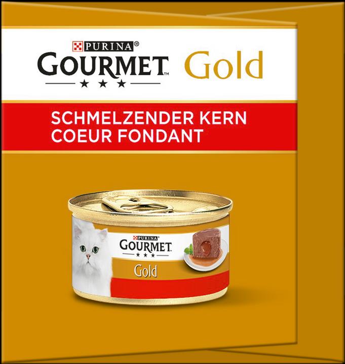 Image du produit Gourmet Poulet et boeuf Gold Melting Heart (Adulte, 4 pcs, 400 g)