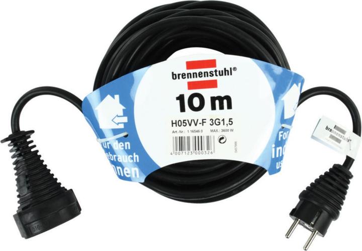 Image du produit Brennenstuhl Câble de rallonge en plastique de qualité 10m noir (10 m, CEE 7/3)
