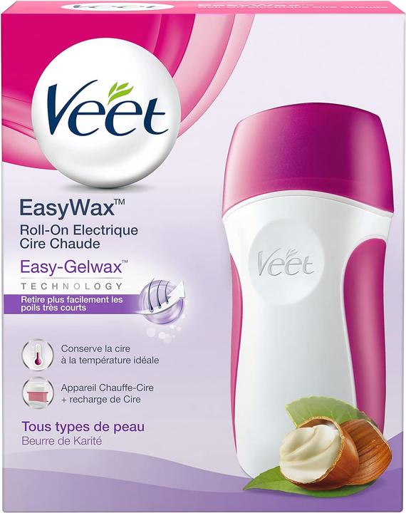 Immagine prodotto Veet Kit Roll-On EasyWax con 1 dispositivo di riscaldamento 50mlwax di ricarica 12 strisce 4 salviette (50 ml, 1 x)