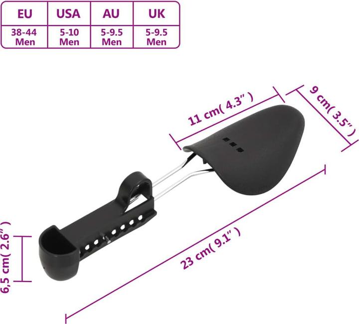 Image du produit VidaXL Embauchoirs 5 paires Noir UE 38-45 Plastique,Couleur (38, 39, 40, 41, 42, 43, 44, 2 x)