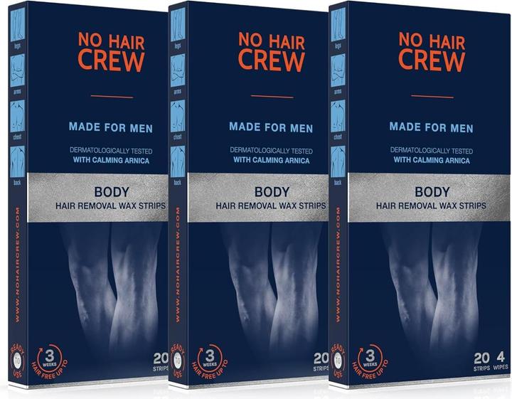 Produktbild No Hair Crew 3-er Kaltwachsstreifen-Set (3x20 Stück & Pflegetücher) (60 x)