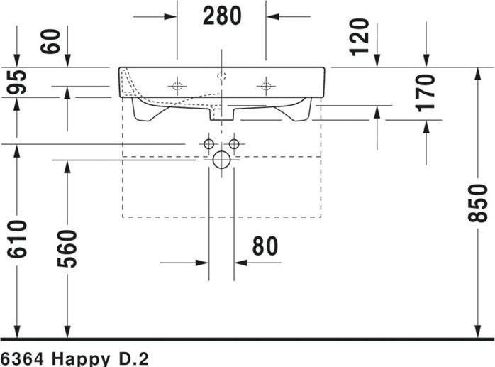 Image du produit Duravit Meuble lavabo HAPPY D.2 m ÜLB HLB 650x505mm geschli 1 HL blanc WG (505 mm, 650 mm)