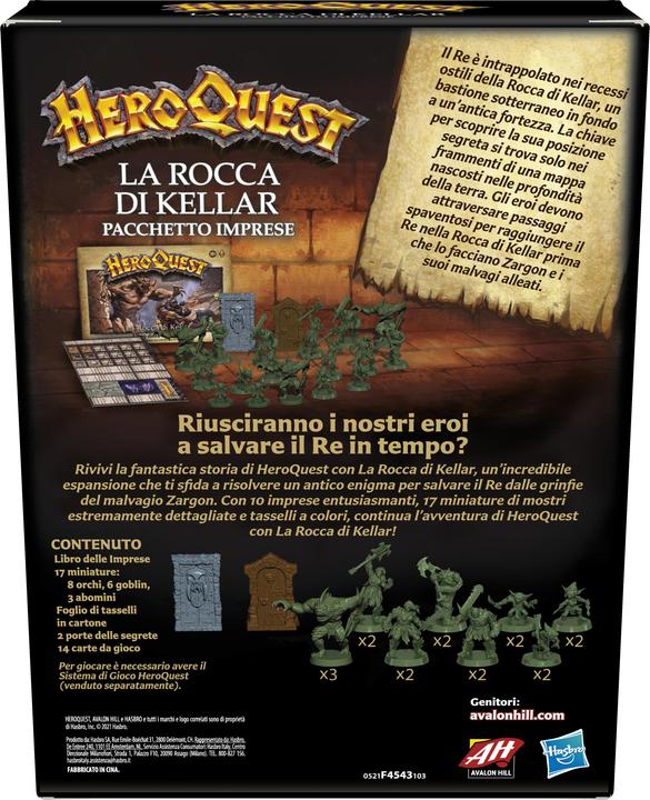 Produktbild Hasbro Avalon Hill, HeroQuest, Die Festung von Kellar, Brettspiel für Erwachsene, 2-5 Spieler, zum Spielen
