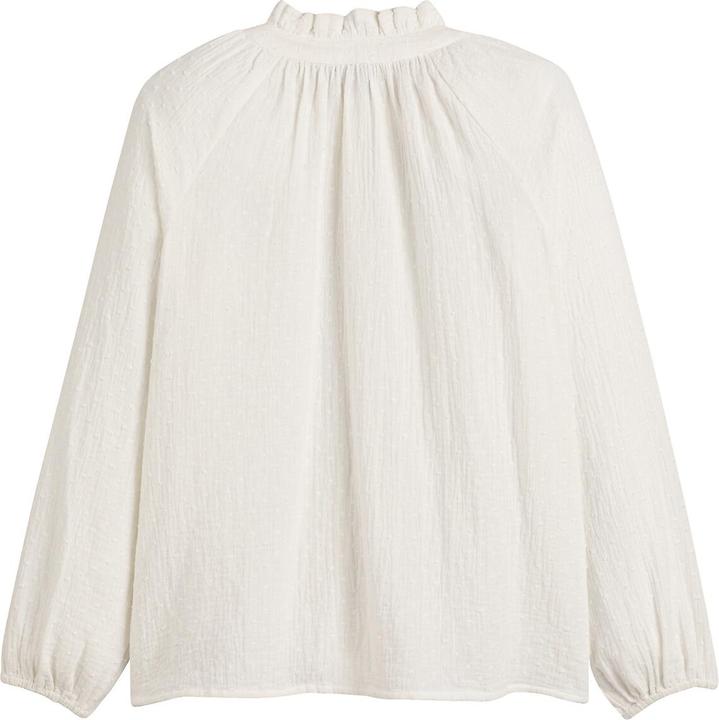 Actual product image La Redoute Collections Wide blouse with stand-up collar & plumetti pattern (102)