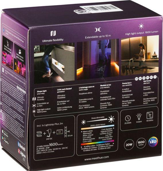 Image du produit Philips Hue Lightstrip Plus (RGBW, 200 cm, Intérieur)