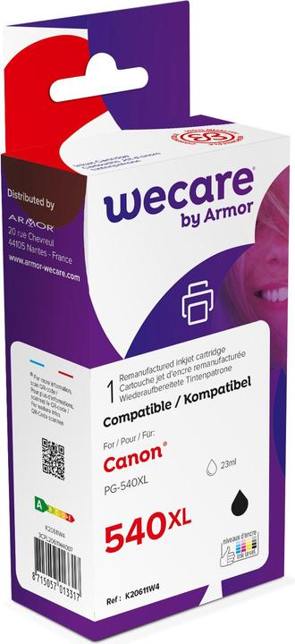 Wecare Tinte XL rebuilt schwarz PG-540XLB zu Canon PIXMA MG2150 23ml (BK)