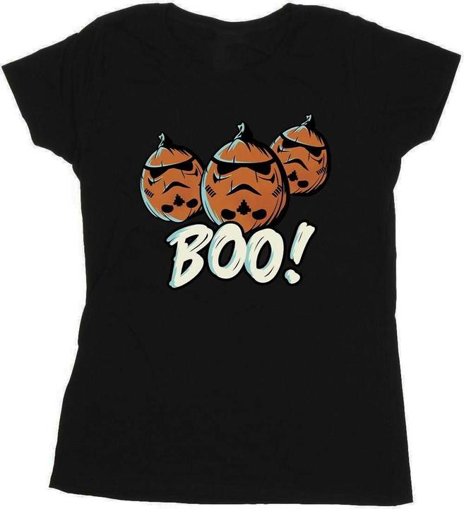 Actual product image Star Wars Womens/Ladies Boo! Stormtrooper Pumpkin Cotton T-Shirt (M)