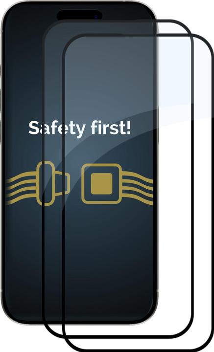 Actual product image Savvies Full-screen armoured glass screen protector (2 Piece, Apple iPhone 15 Plus)
