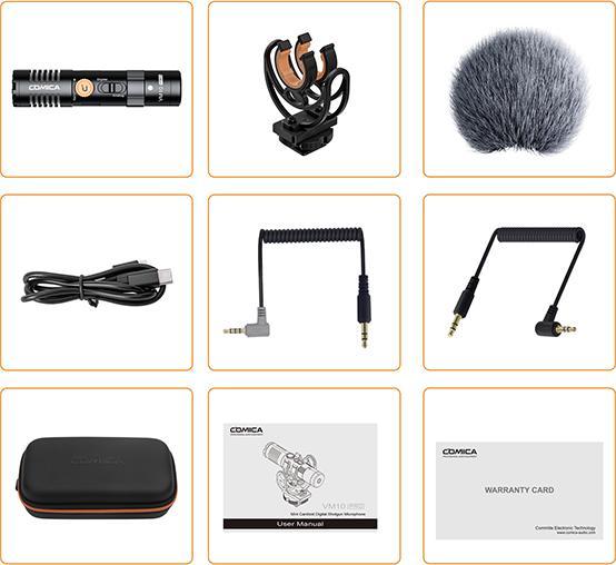 Actual product image Comica VM10 Pro Compacte Directional Microphone w/ 3.5mm EN USB-C