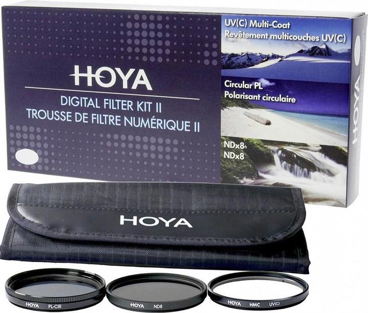 Produktbild Hoya Digital Filter Kit II (UV, CIR-PL & ND8) Filterset (58 mm, ND- / Graufilter, Polarisationsfilter, UV-Filter, 58 mm)