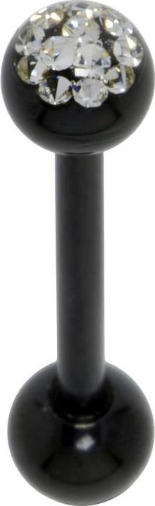 Produktbild Bijouteria Zungenpiercing (Kristall, PVD Beschichtung (schwarz), Chirurgenstahl 316L, Epoxiharz)