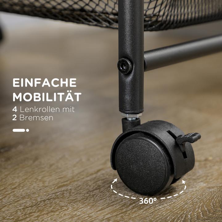 Produktbild Homcom Rollwagen mit 4 Körben und eine Ablagefläche