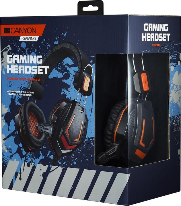 Actual product image Canyon Gaming headset with 3.5 mm connector with microphone and volume control, cable 2 m, Black CND (Cable)