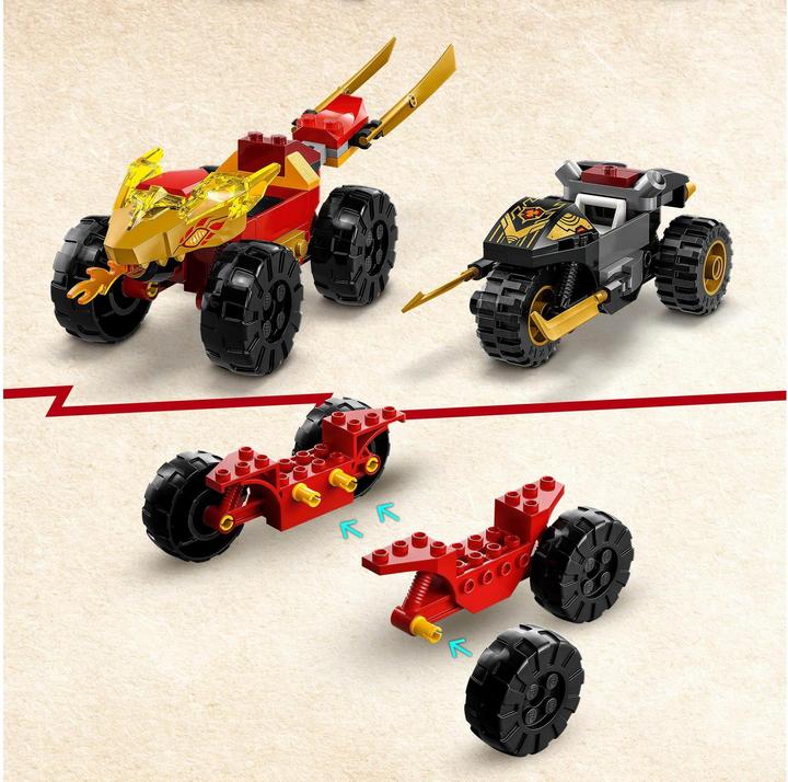 Actual product image LEGO 71789 Chase with Kai's speedster and Ras' motorbike (71789, LEGO Ninjago)