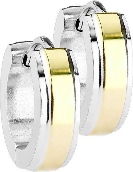 Produktbild Star Piercing Ohrring zum Klappen silber mit goldenem Streifen dünn (ohne Messing, Chirurgenstahl 316L)