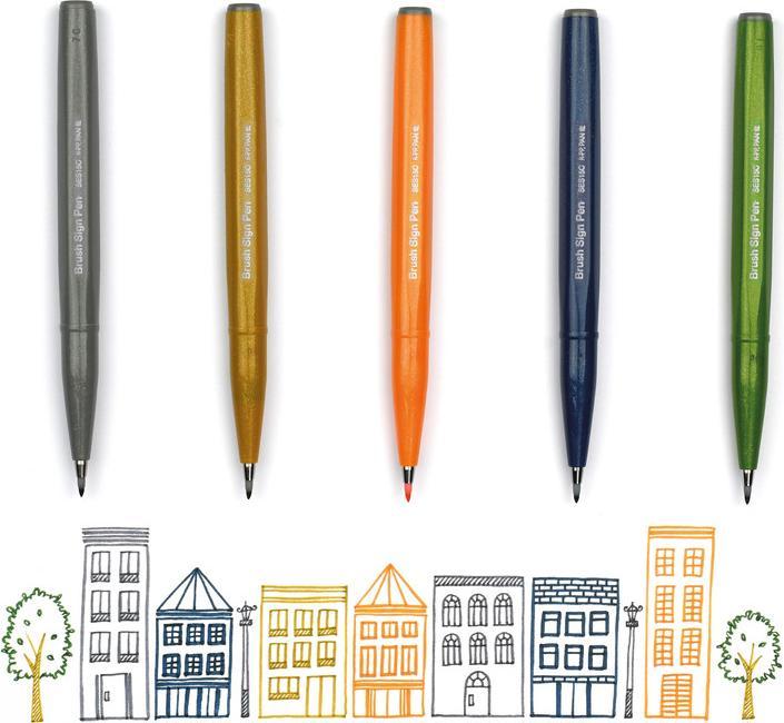 Actual product image Pentel Pinselstift (Olive green, 1 x)