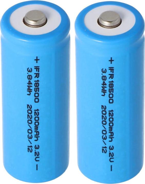 Immagine prodotto AccuCell Batteria 18500 Li-FePo4 / 2 pezzi. (2 pz., 1000 mAh, Batteria + Caricabatterie)