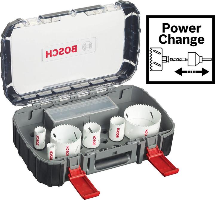 Actual product image Bosch Professional Zubehör 9-piece electrician set, 4 hole saws Progressor for Wood&Metal (19 mm, 25 mm, 38 mm, 44 mm, 83 mm, 68 mm)