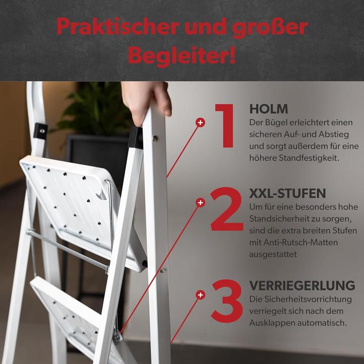 Actual product image Siwitec Klapptrittleiter mit 3 Stufen (Folding step)