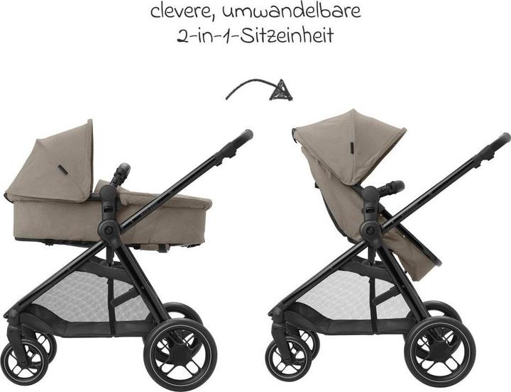 Produktbild Maxi-Cosi Zelia 3 Luxe Twillic Truffle Fr (Black glossy frame & Black Leather)