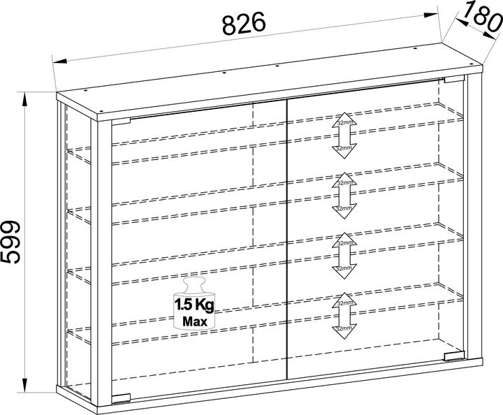 Actual product image VCM Vitrosa (83 x 18 x 60 cm)