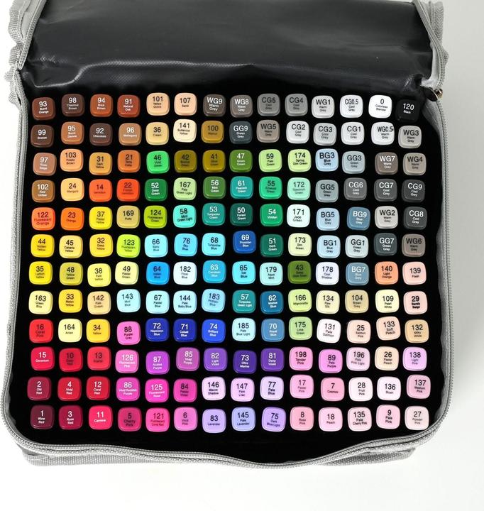 Actual product image Hermex 168-piece set of double-tip felt-tip pens Dual Marker Double-sided pens Twin Marker (Multicoloured, 6 mm, 168 x)