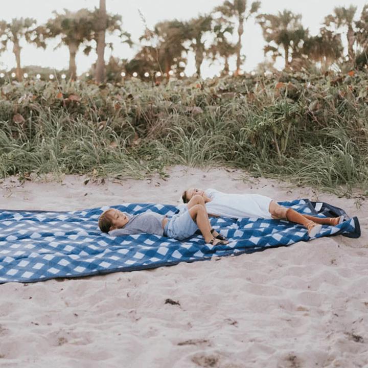 Actual product image little unicorn Outdoor Blanket Extra Big - Navy Plaid