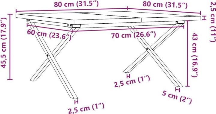 Produktbild VidaXL Werben (80 x 80 x 45.5 cm)