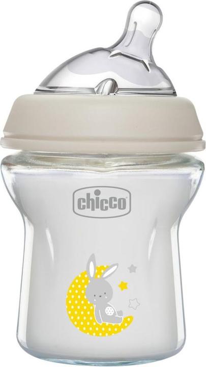 Chicco Baby Bottle NATURAL FEELING Glass Teat Silicone Slow Flow UNI 0m+