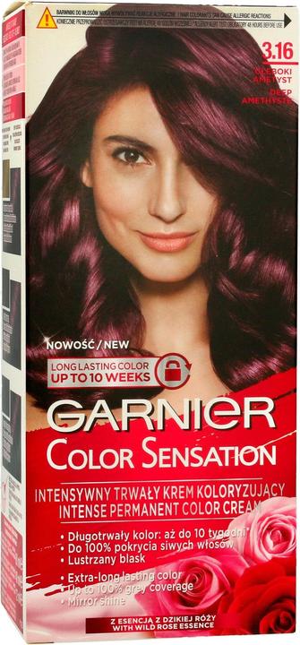 Actual product image Garnier Colour Sensation Hair Dye 3.16 Deep Amethyst (3.16 Deep Amethyst)