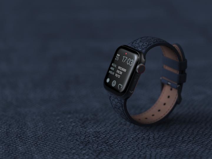 Actual product image Njord Vatn Watch Strap For (41 mm, 40 mm, Vegan Leather, Stainless steel fastener, Salmon leather)