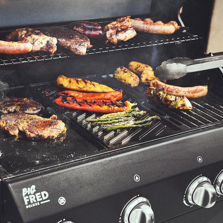 Actual product image Burnhard Cast iron reversible plate FRED 41.5 x 23.5 x 2 cm