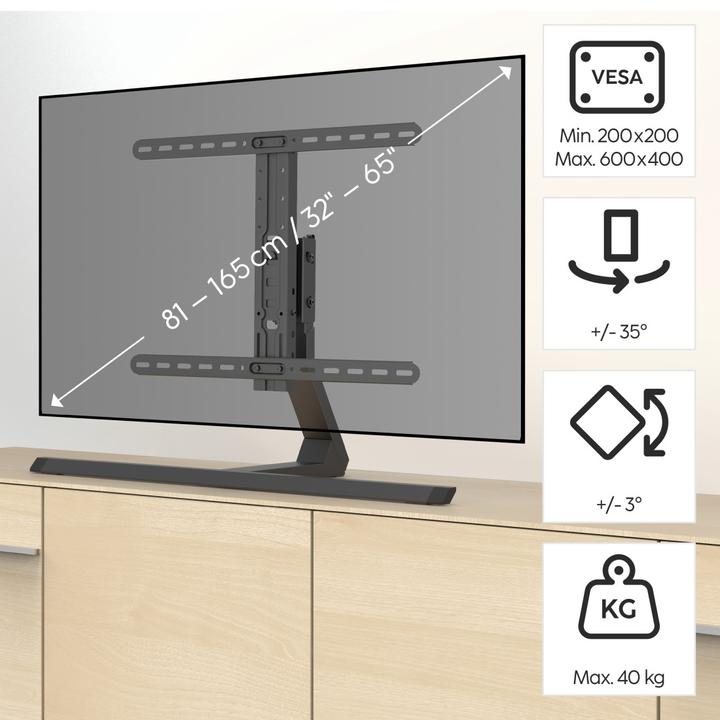 Image du produit Hama Pied TV (Universel, 165", 40 kg)