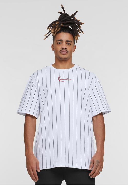 Actual product image Karl Kani KKMQ32041WHT Small Signature Pinstripe Tee white - 16039 (S)