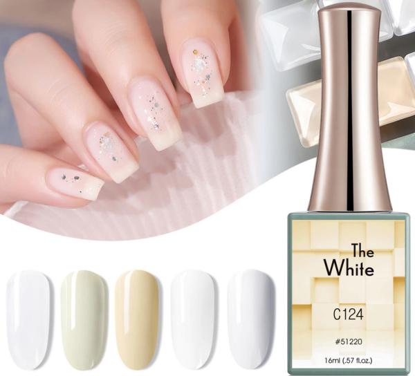Actual product image Canni Gellack The White C125 UV/LED (The White, Gel-Effect Nail Polish)