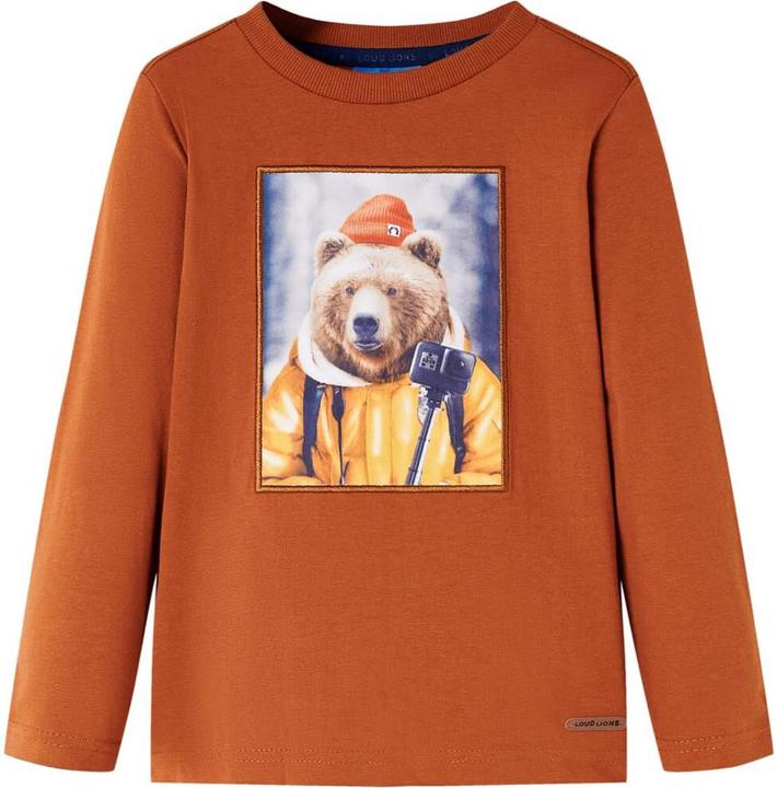 Actual product image VidaXL Children's long-sleeved shirt dark orange 116,Material: 100 (116)