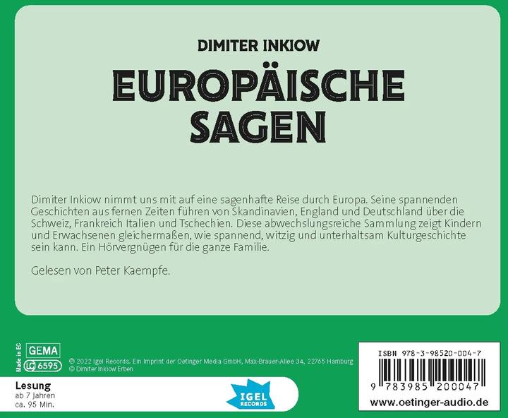 Immagine prodotto Leggende europee (Meinzold max, Peter combatte, Kiwit a metà, Christoph Haberer, Rudi Mika, Dmitri Inkiov, Anne Horstmann, Ben Ahrens, Tedesco)