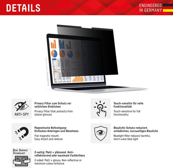 Produktbild Displex Privacy Safe, Laptop Blickschutzfilter (14", 16 : 10)