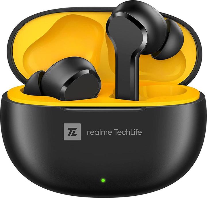 Actual product image realme Buds T100 Bluetooth headphones headset with charging case - Black (ANC, 6 h, Cable)