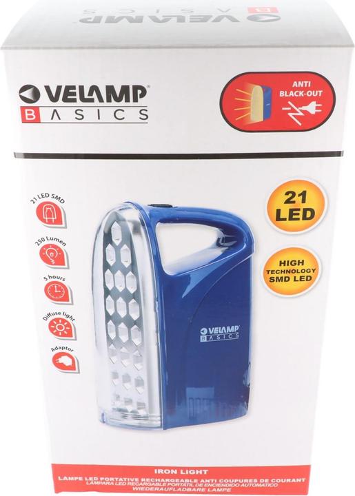 Produktbild Velamp LED-Lampe Anti Black Out, tragbare wiederaufladbare Notleuchte mit externem Ladegerät (250 lm)