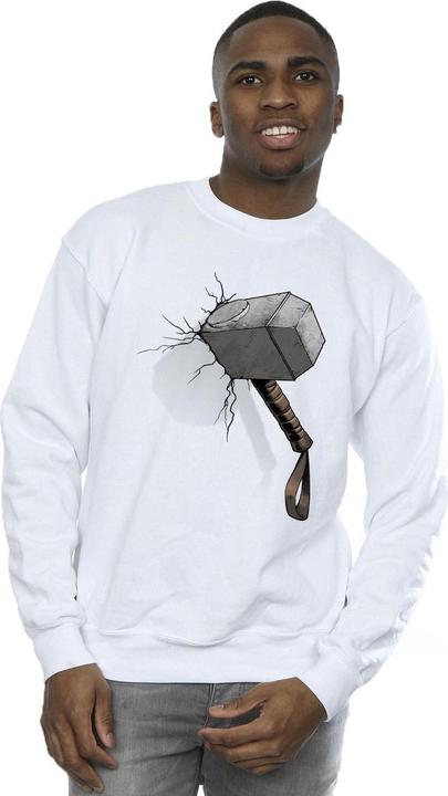 Actual product image Marvel Mens Thor Hammer Crack Sweatshirt (M)