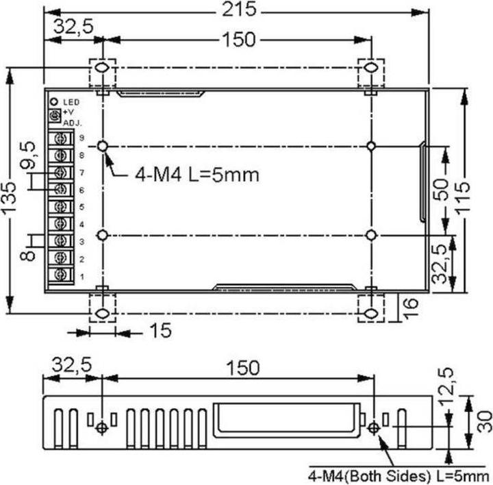 Actual product image MeanWell AC/DC power supply module closed (Overvoltage protection adapter)